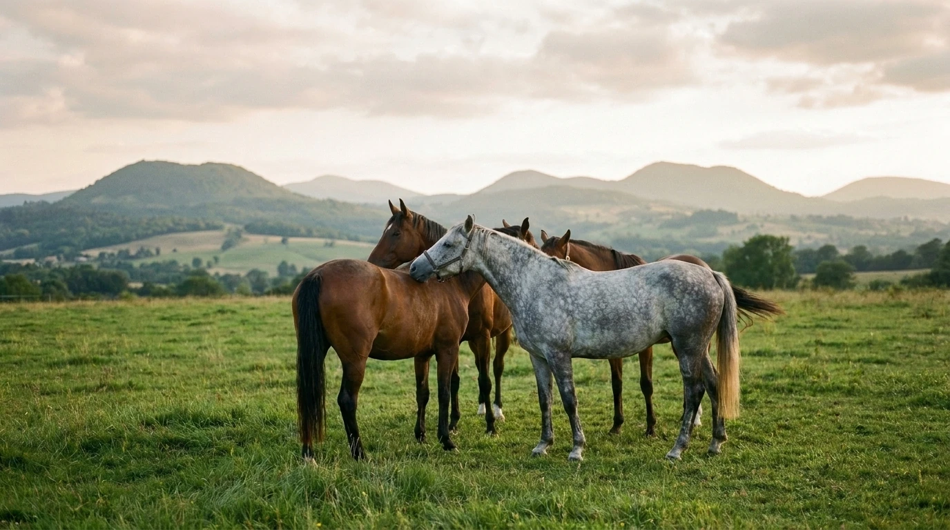 Les chevaux du ECURIE DE RAMBOURG en liberté, Allier